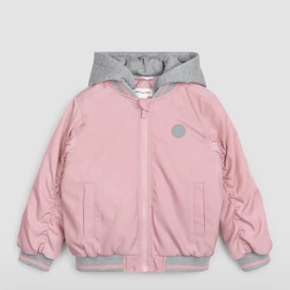 MILES THE LABEL GREY AND PINK HOODED JACKET kids 8Y - Picture 1 of 5